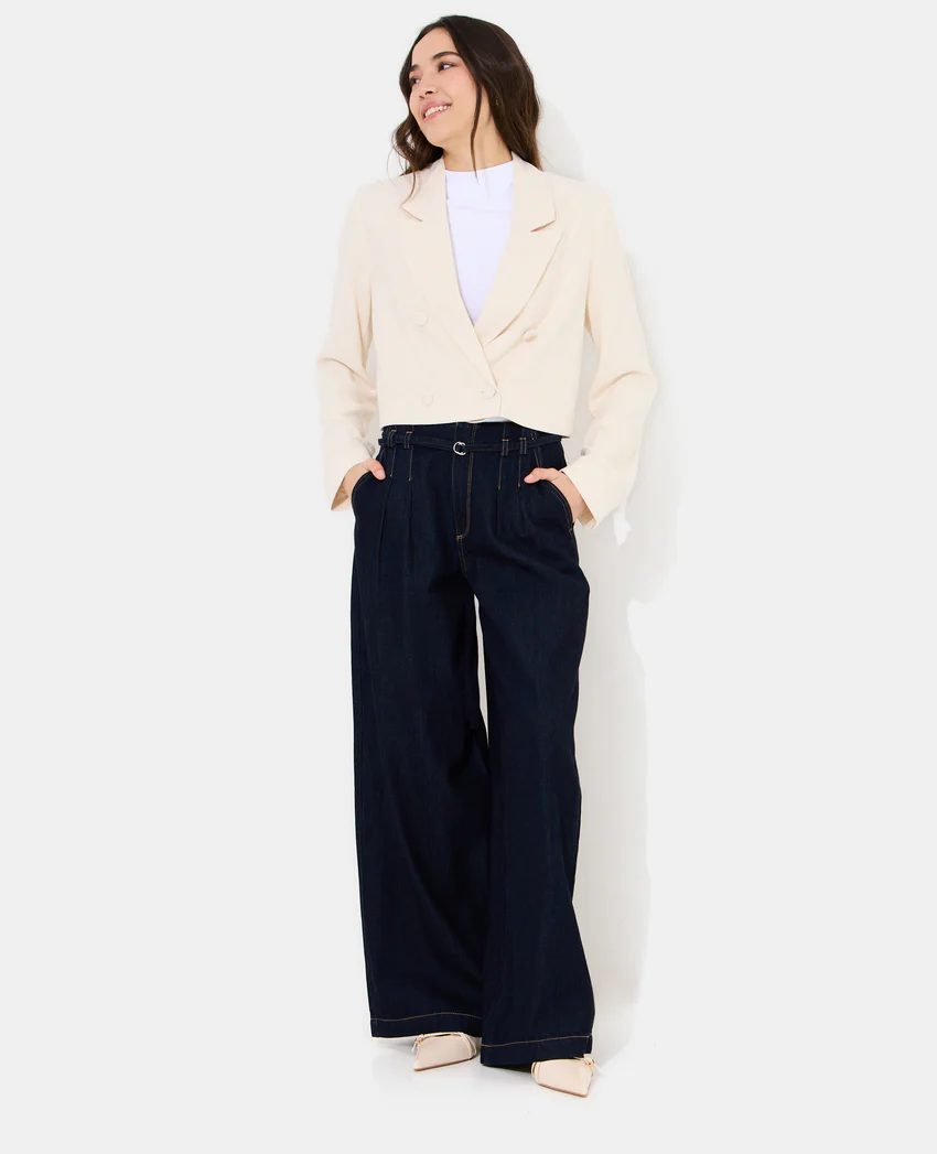 Pimkie Veste blazer courte avec lin