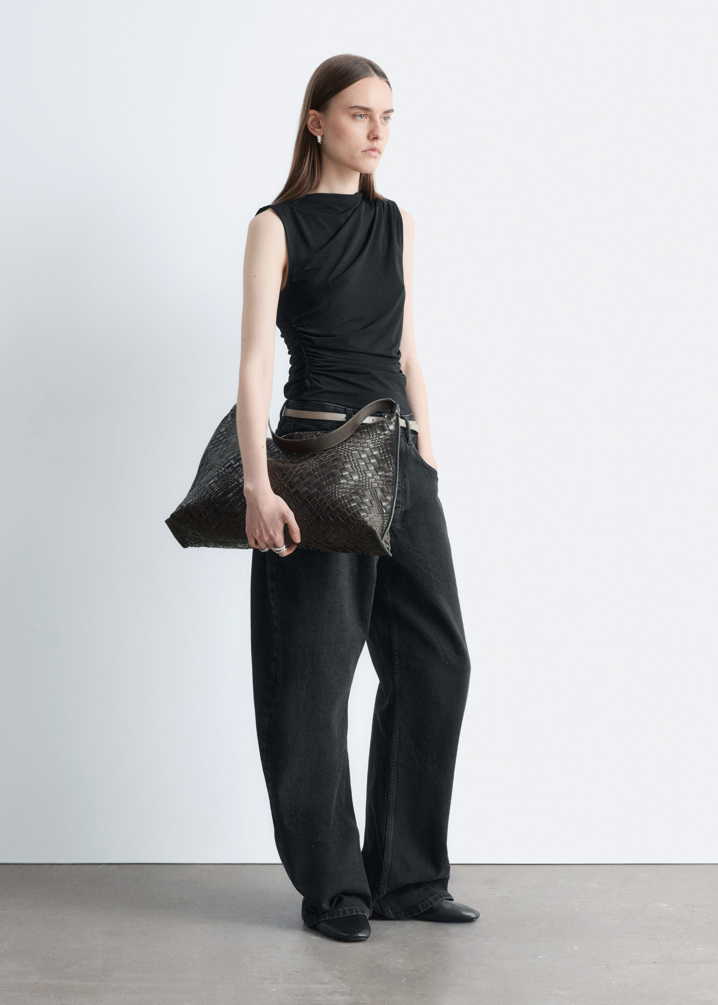 & Other Stories DRAPED JERSEY TOP