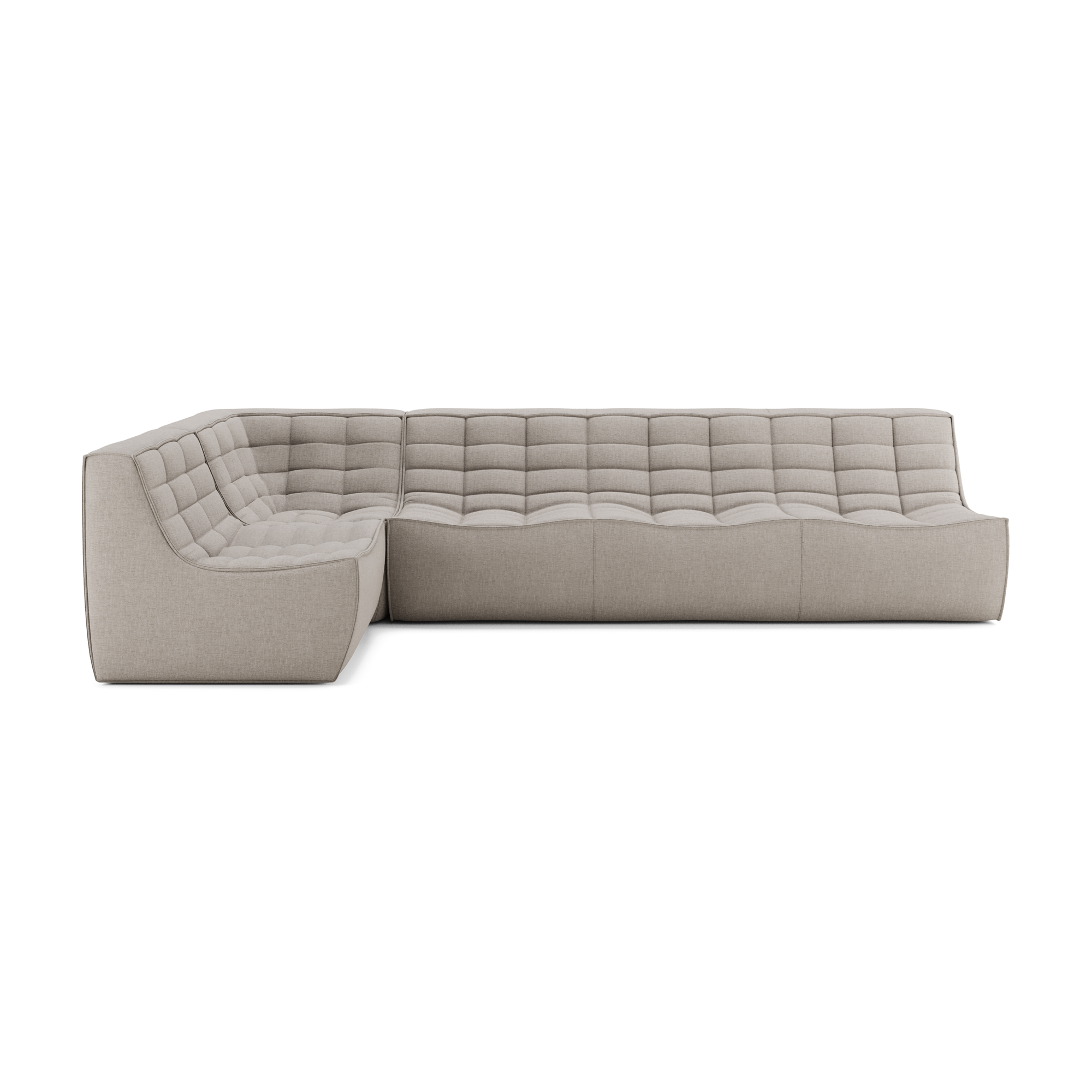 Modulaire bank N701 ecru set 1+3 seat, 90° rechte hoek