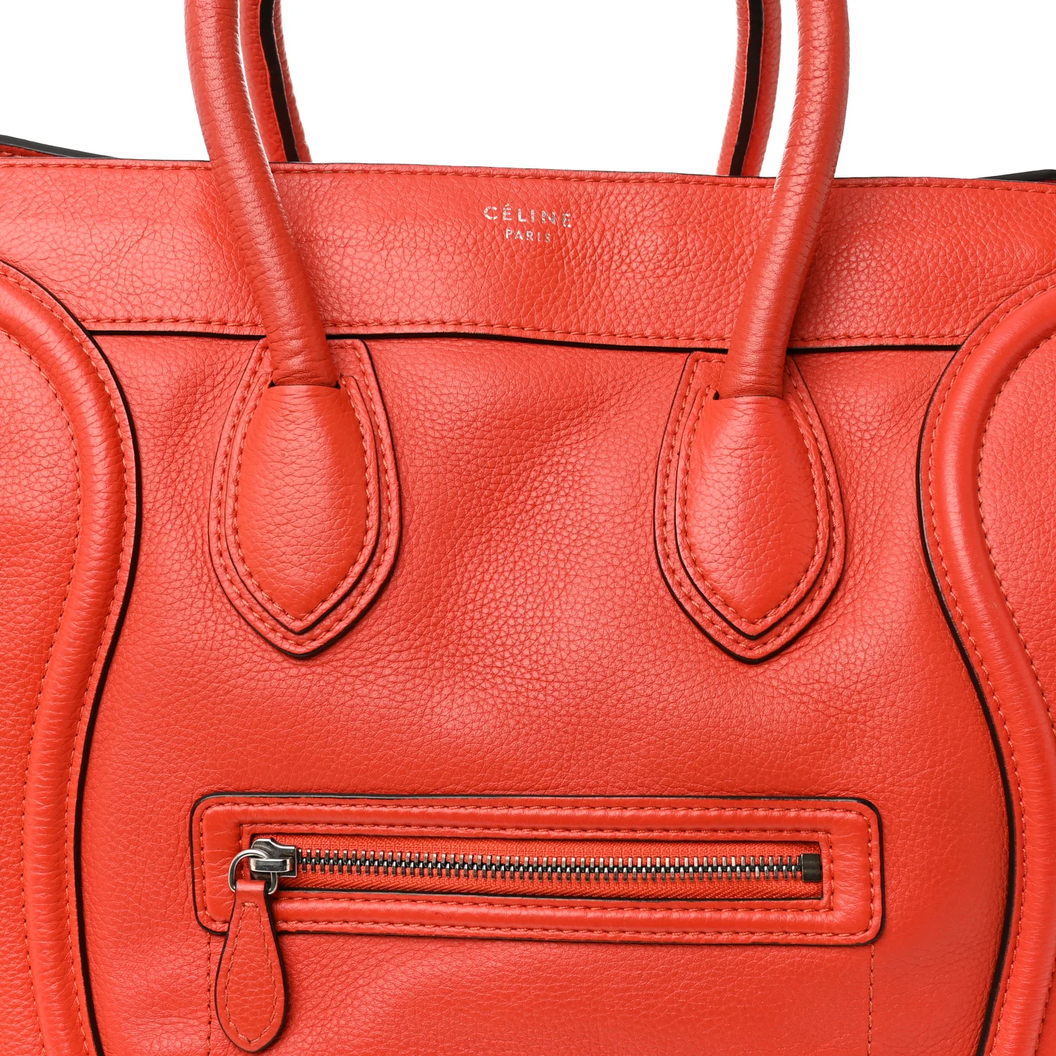 Drummed Calfskin Mini Luggage Coquelicot - Top Club