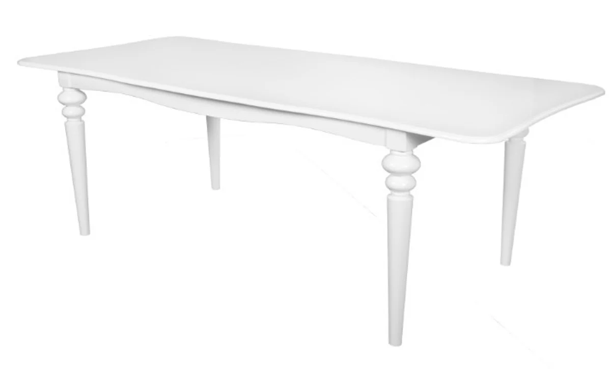 Baroque dining table white extendable 180 - 230 cm - table