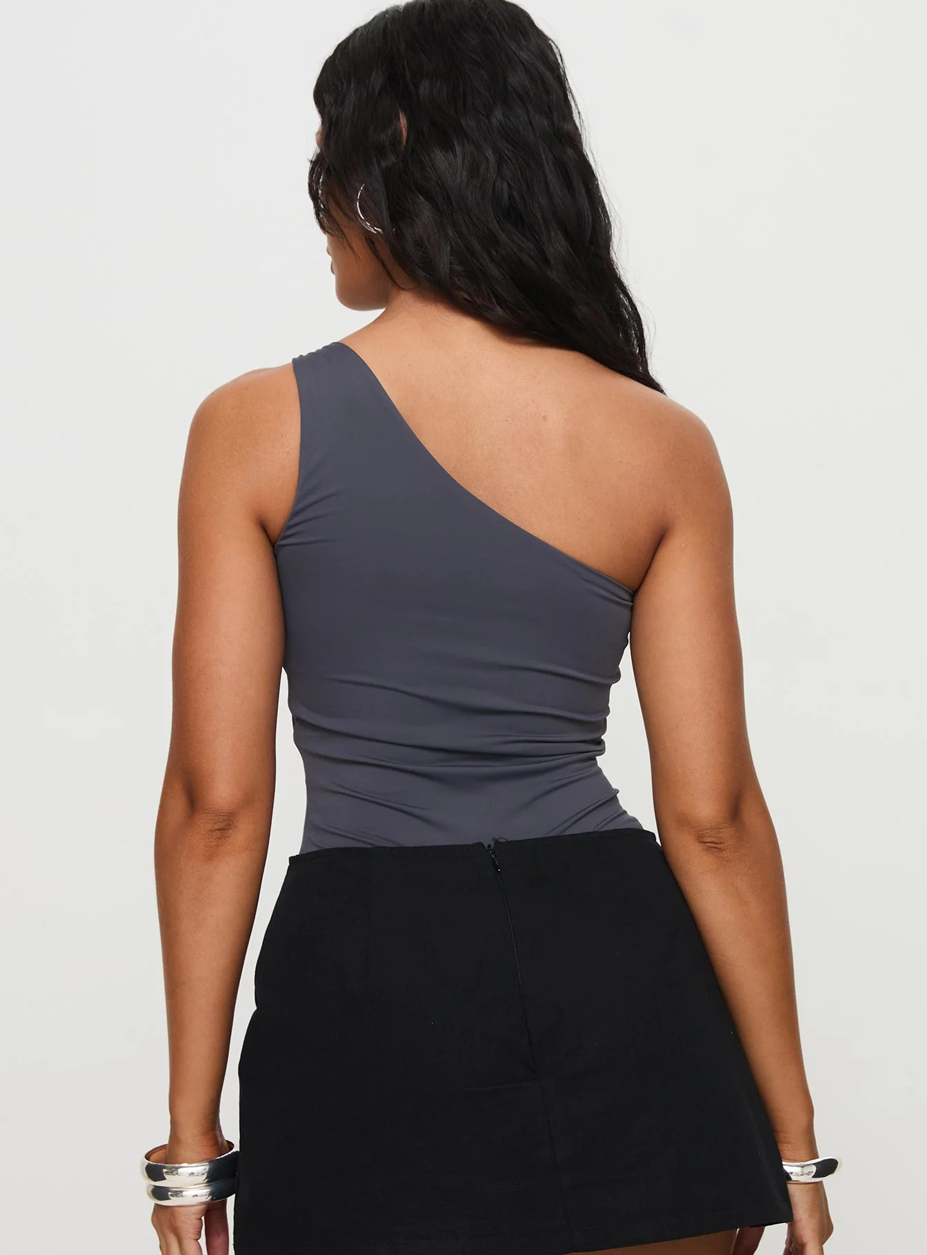 Talija One Shoulder Bodysuit Slate