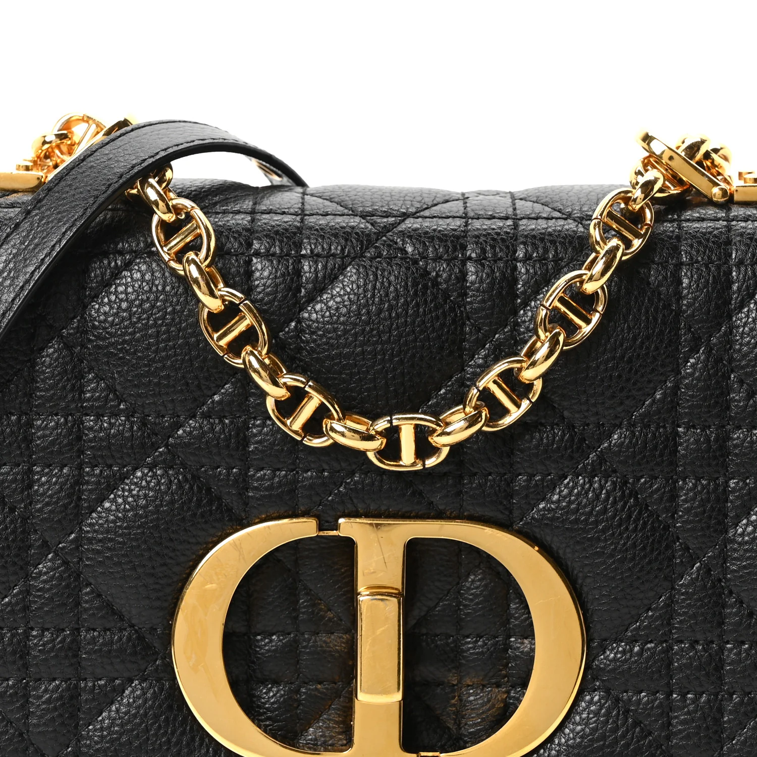 Calfskin Cannage Small Caro Bag Black - Top Club