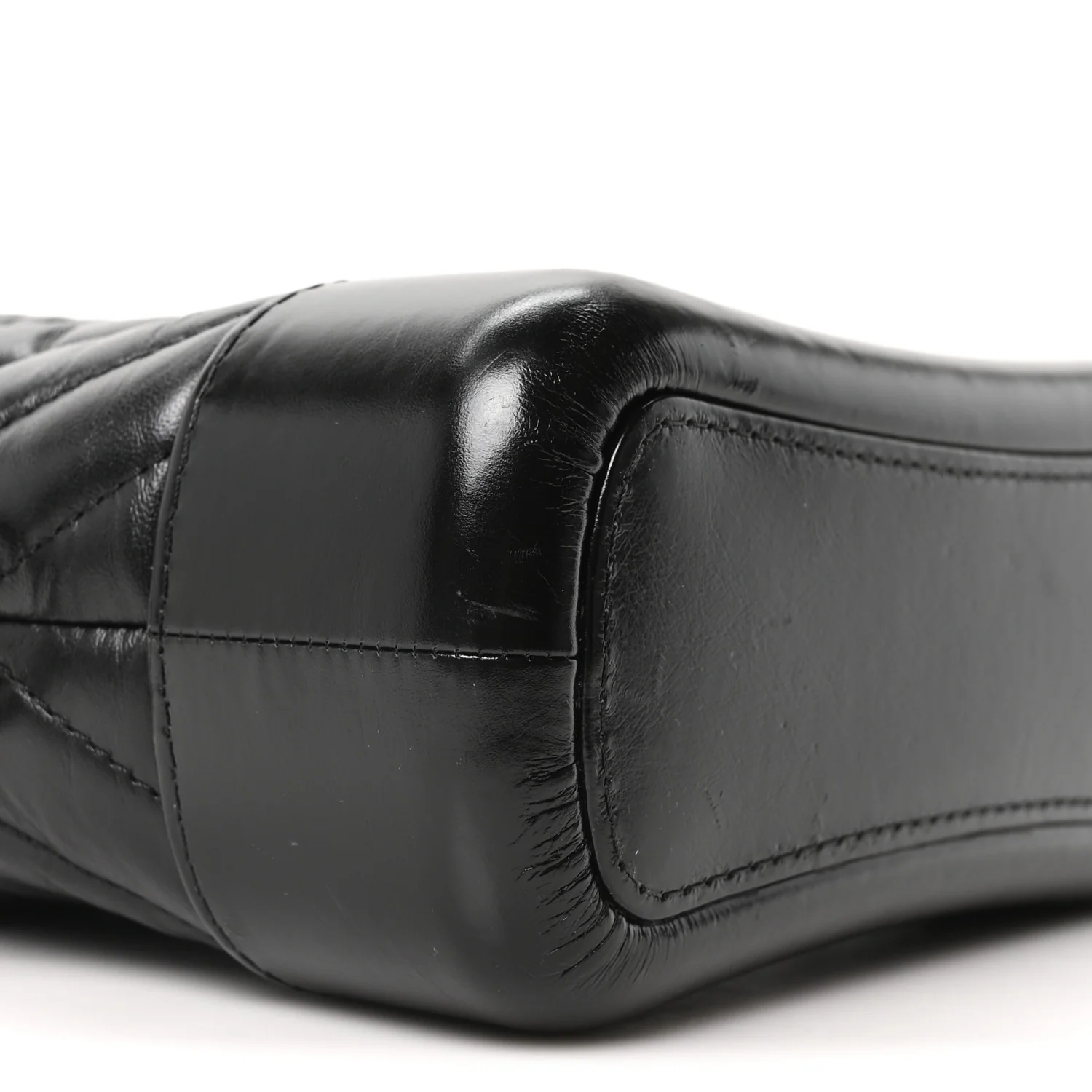 Aged Calfskin Chevron Quilted Small Gabrielle Hobo Black - Top Club