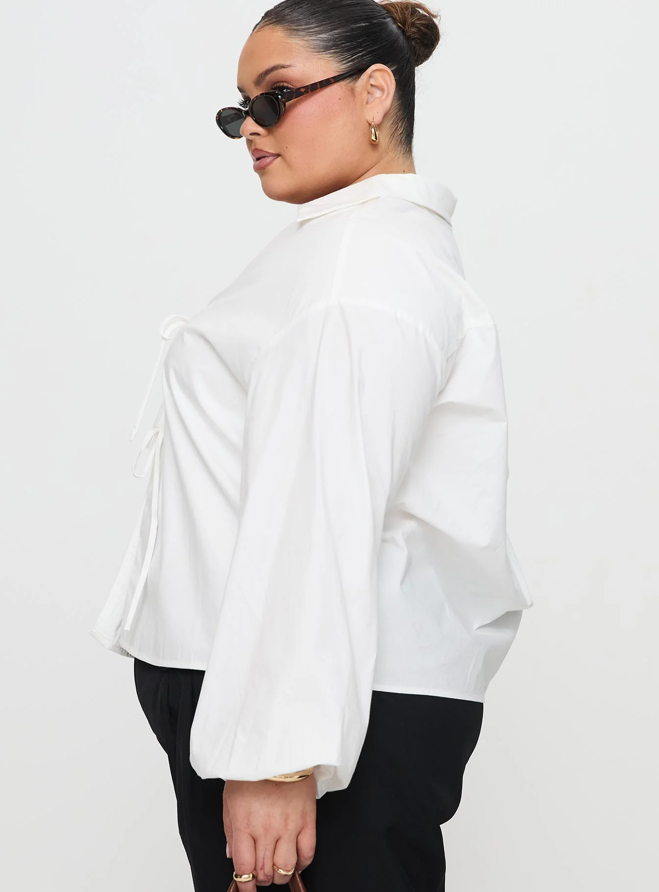 Rinon Long Sleeve Top White Curve