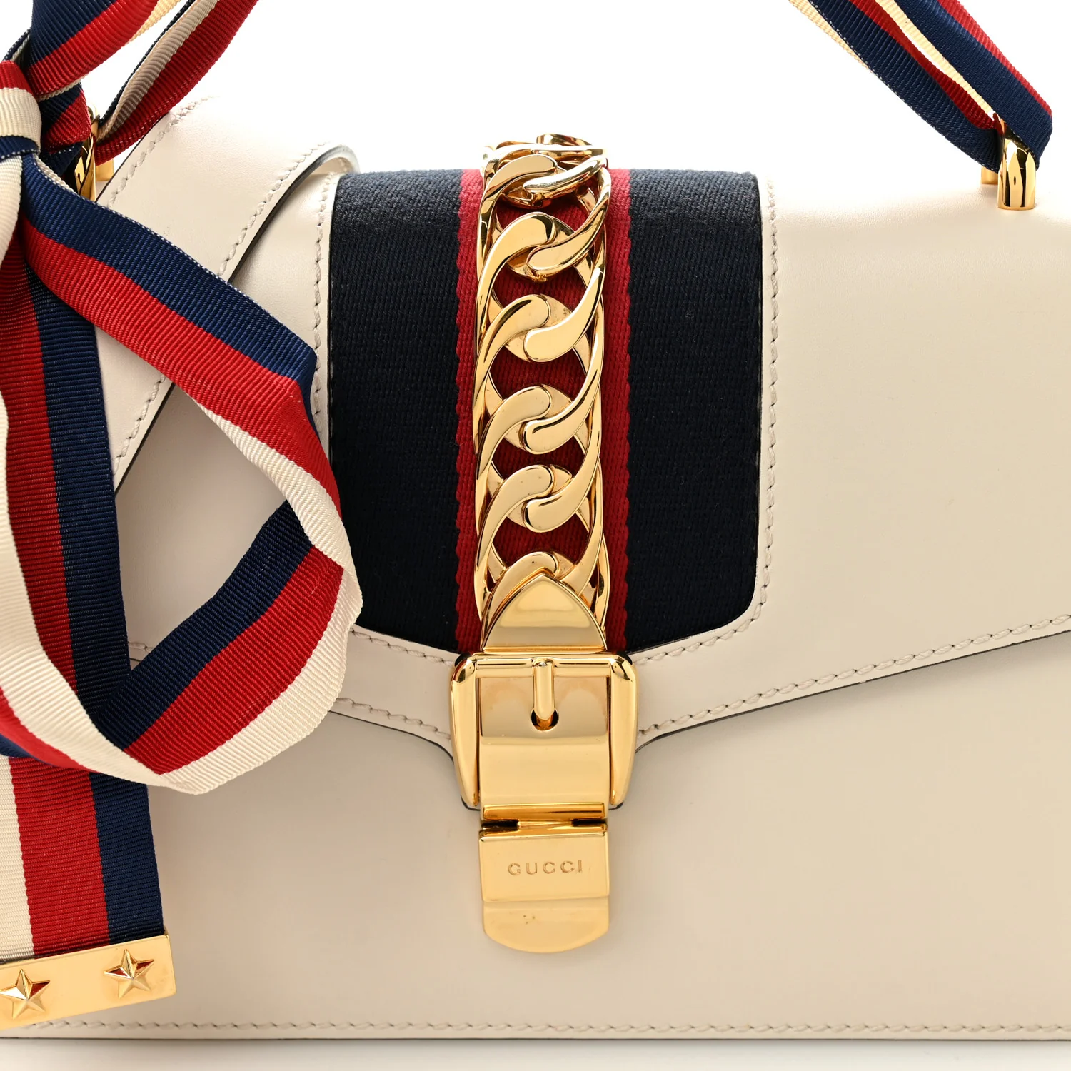 Calfskin Small Sylvie Shoulder Bag Off White - Top Club