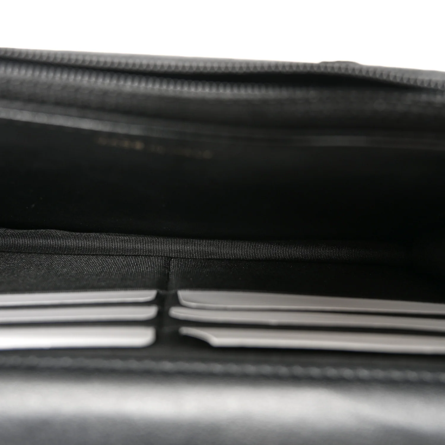 Calfskin Elaphe Double Chevron Mini Wallet On Chain WOC Black - Top Club