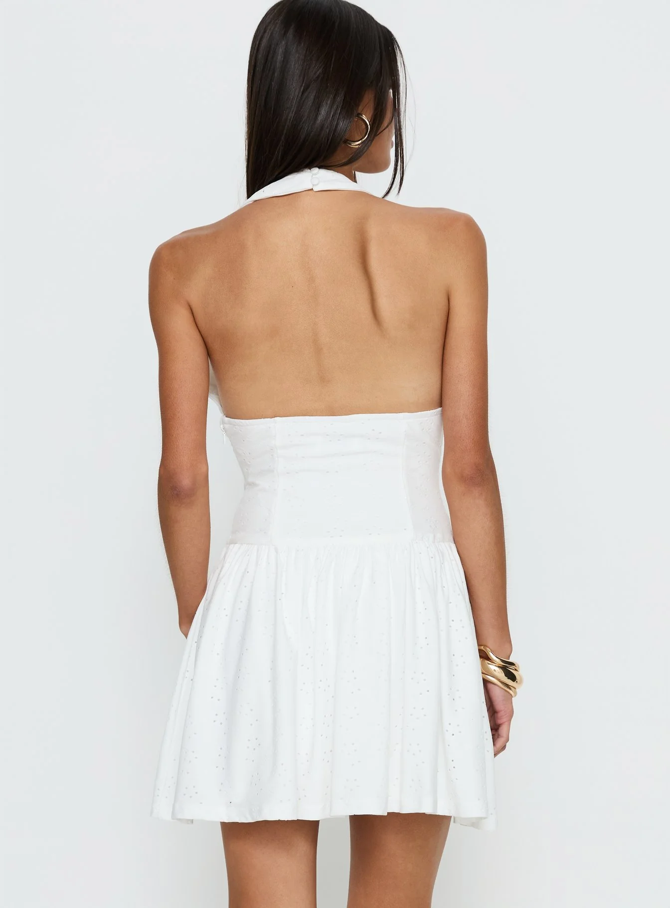 Imojen Halter Mini Dress White