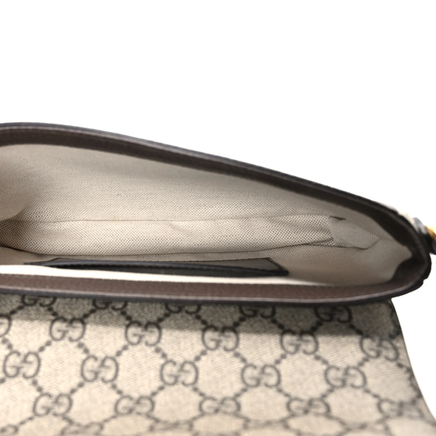 GG Supreme Monogram Textured Dollar Calfskin Web Mini Ophidia Envelope Shoulder Bag Beige Ebony New Acero - Top Club