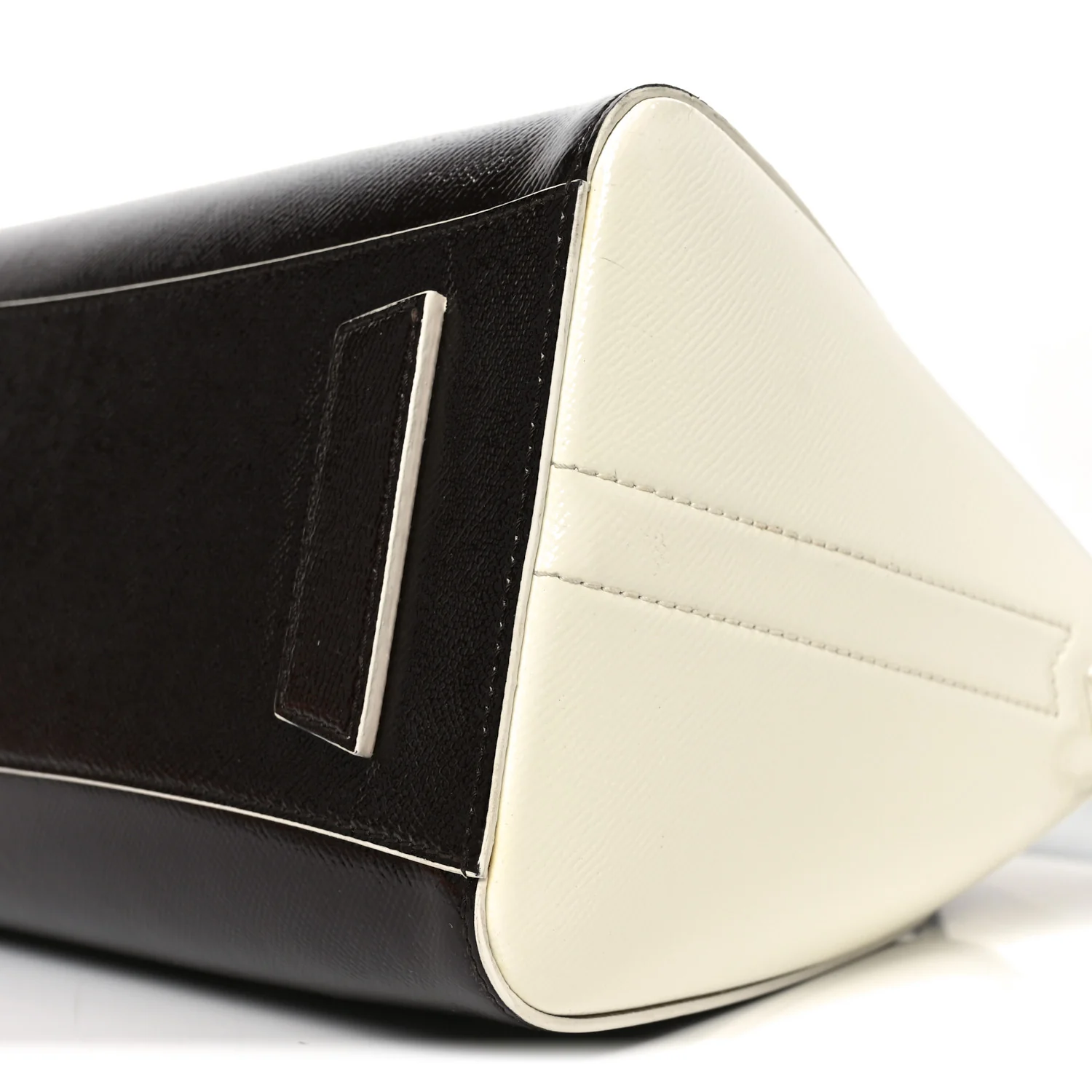 Textured Patent Calfskin Small Tri-Color Antigona Black White Brown - Top Club