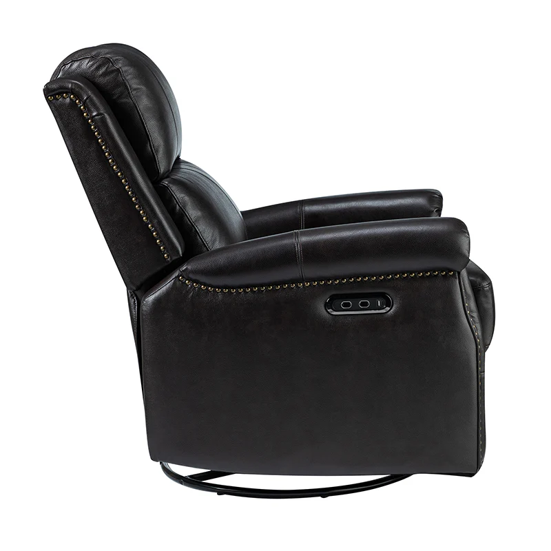 Kaietan Genuine Leather Power Rocking Recliner