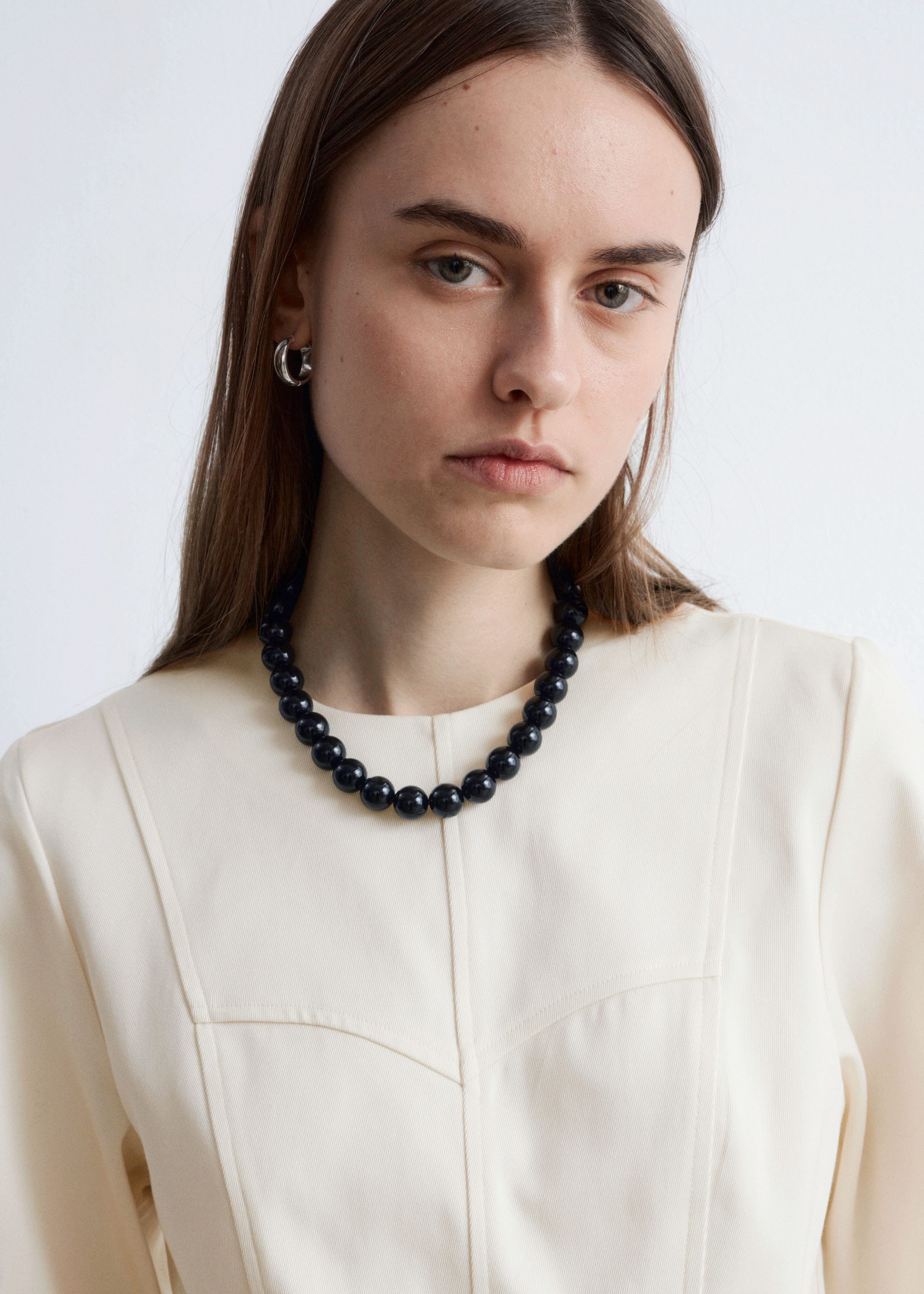 & Other Stories COTTON PEPLUM TOP