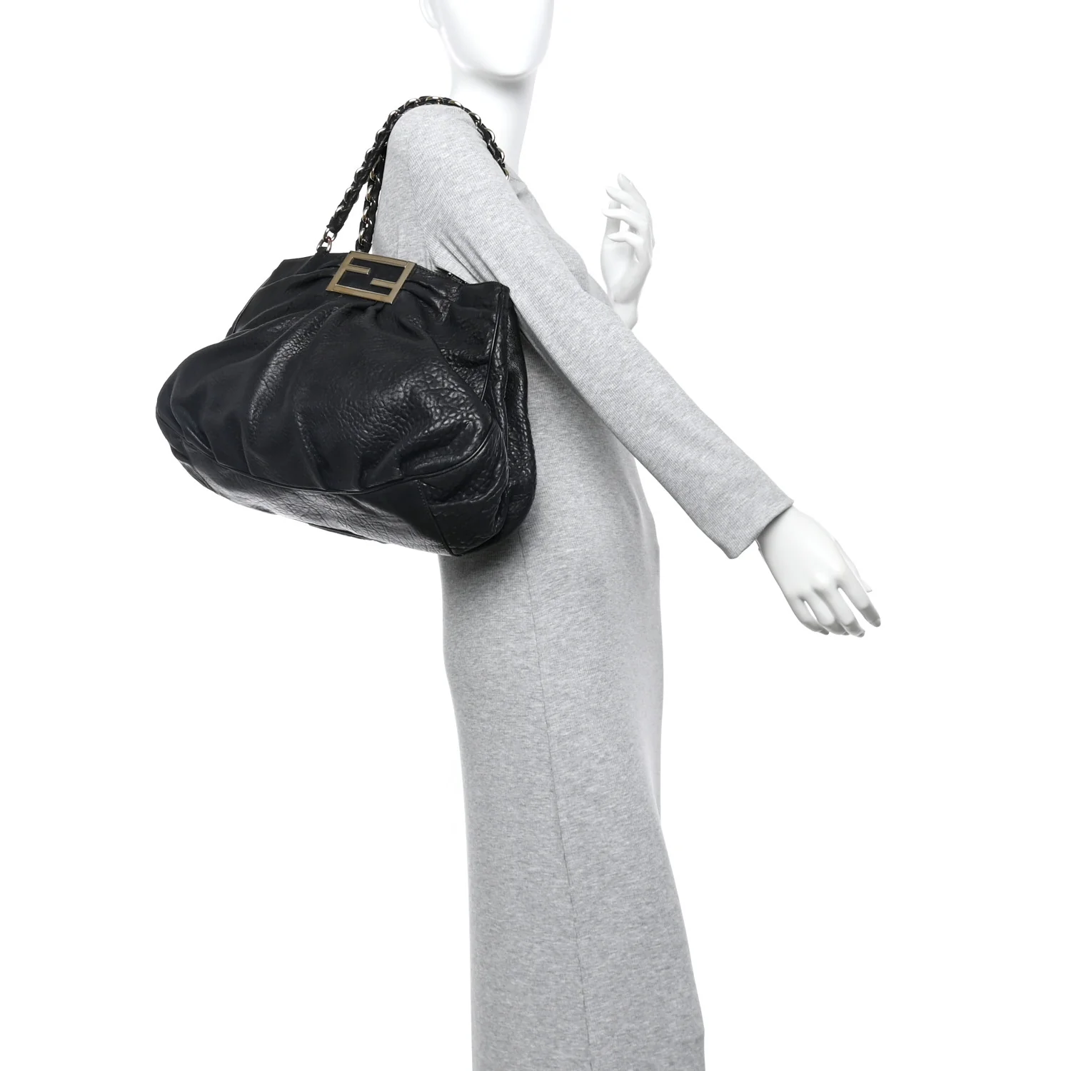 Crinkled Lambskin Mia Tote Black