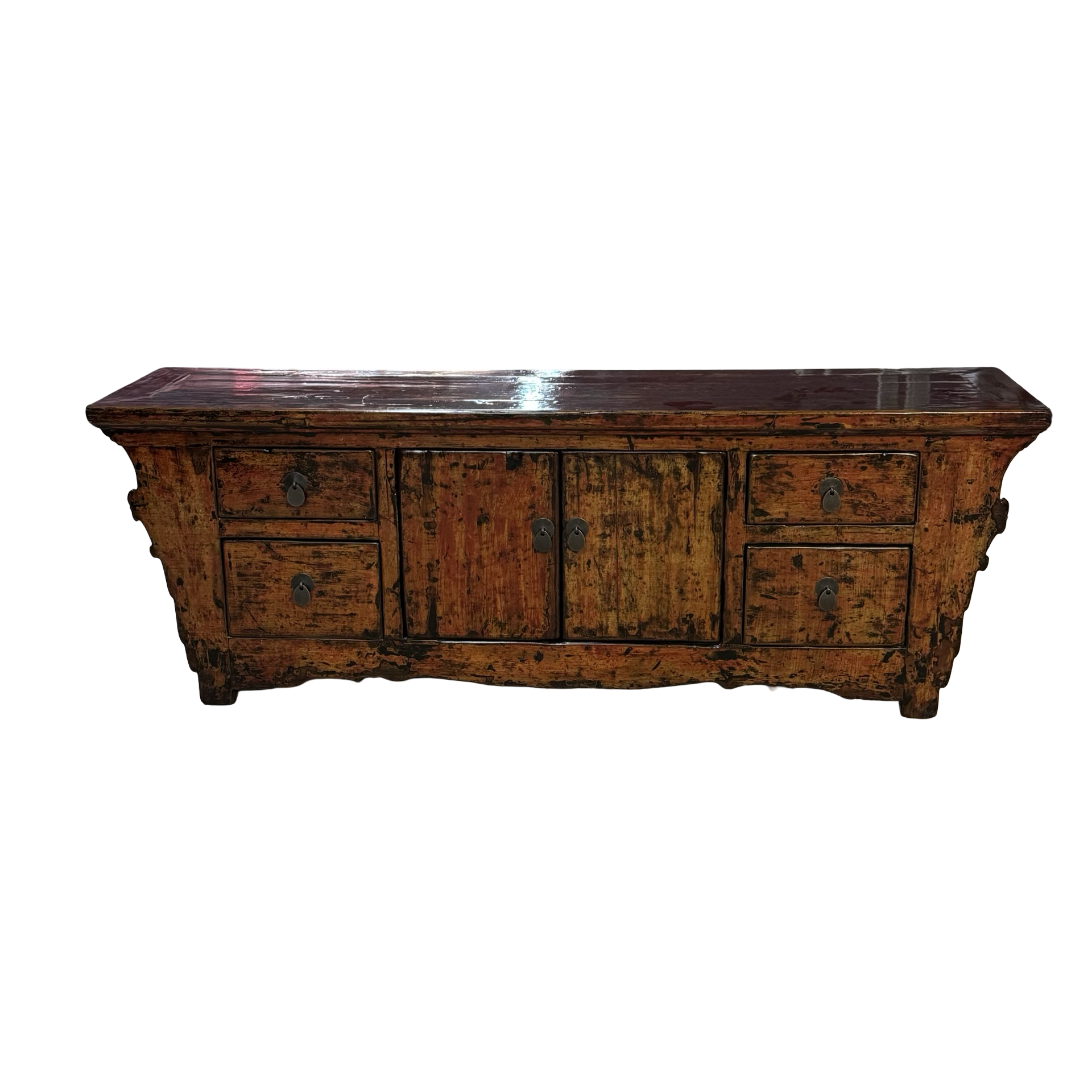 Dressoir rood/oranje lak uniek