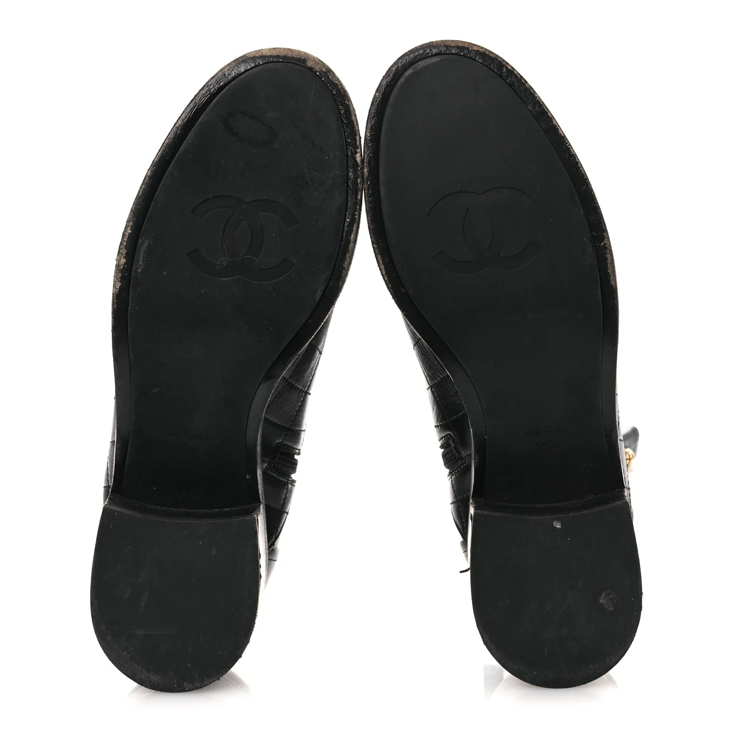 Lambskin Pearl Short Boots 38.5 Black - Top Club