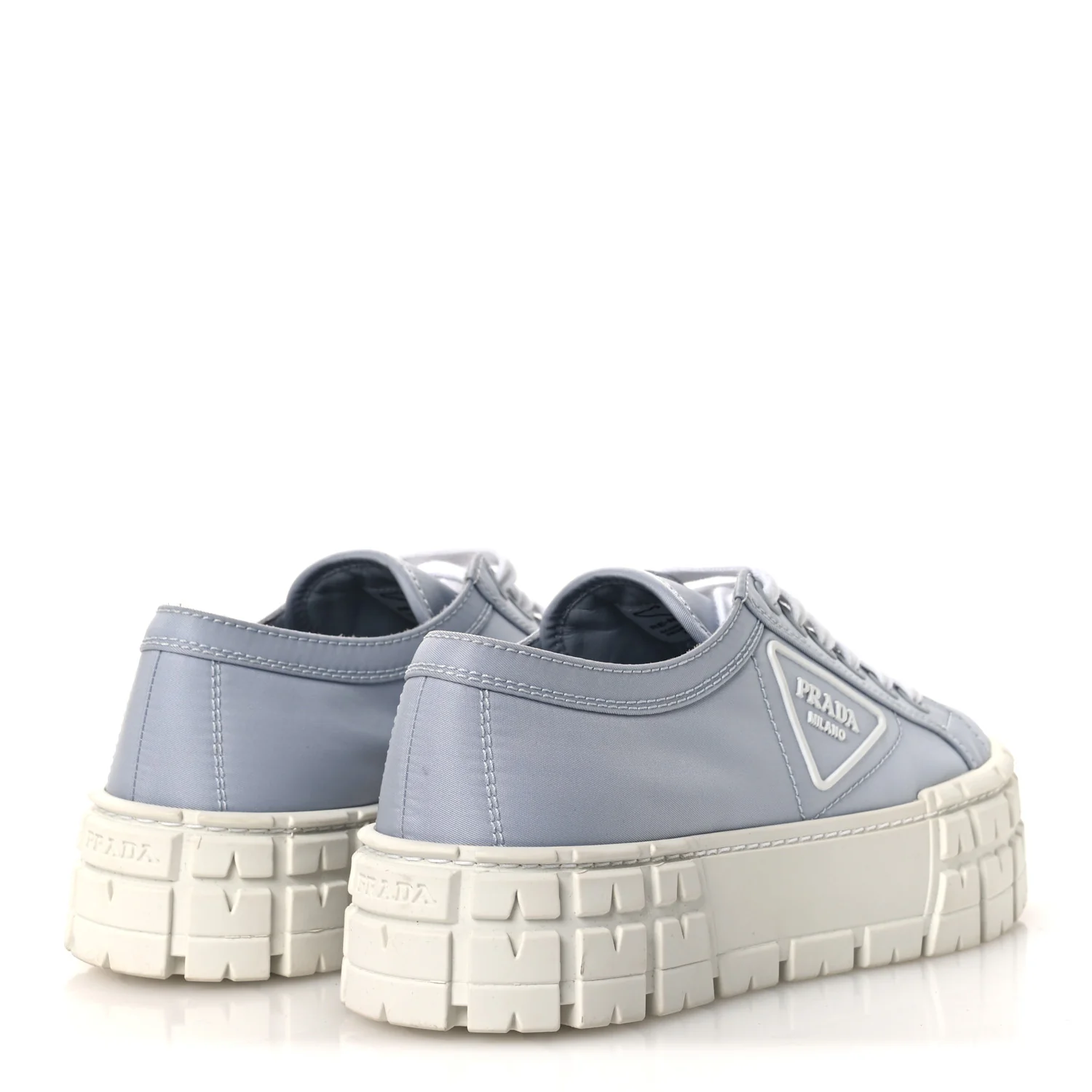 Re-Nylon Gabardine Triangle Logo Double Wheel 50mm Sneakers 38 Cielo - Top Club