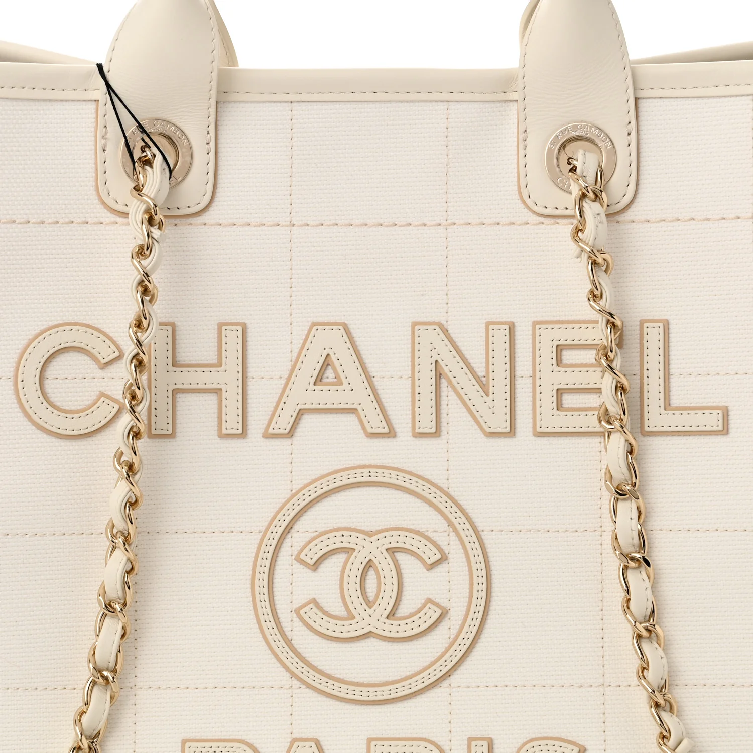 Cotton Medium Deauville Tote White - Top Club