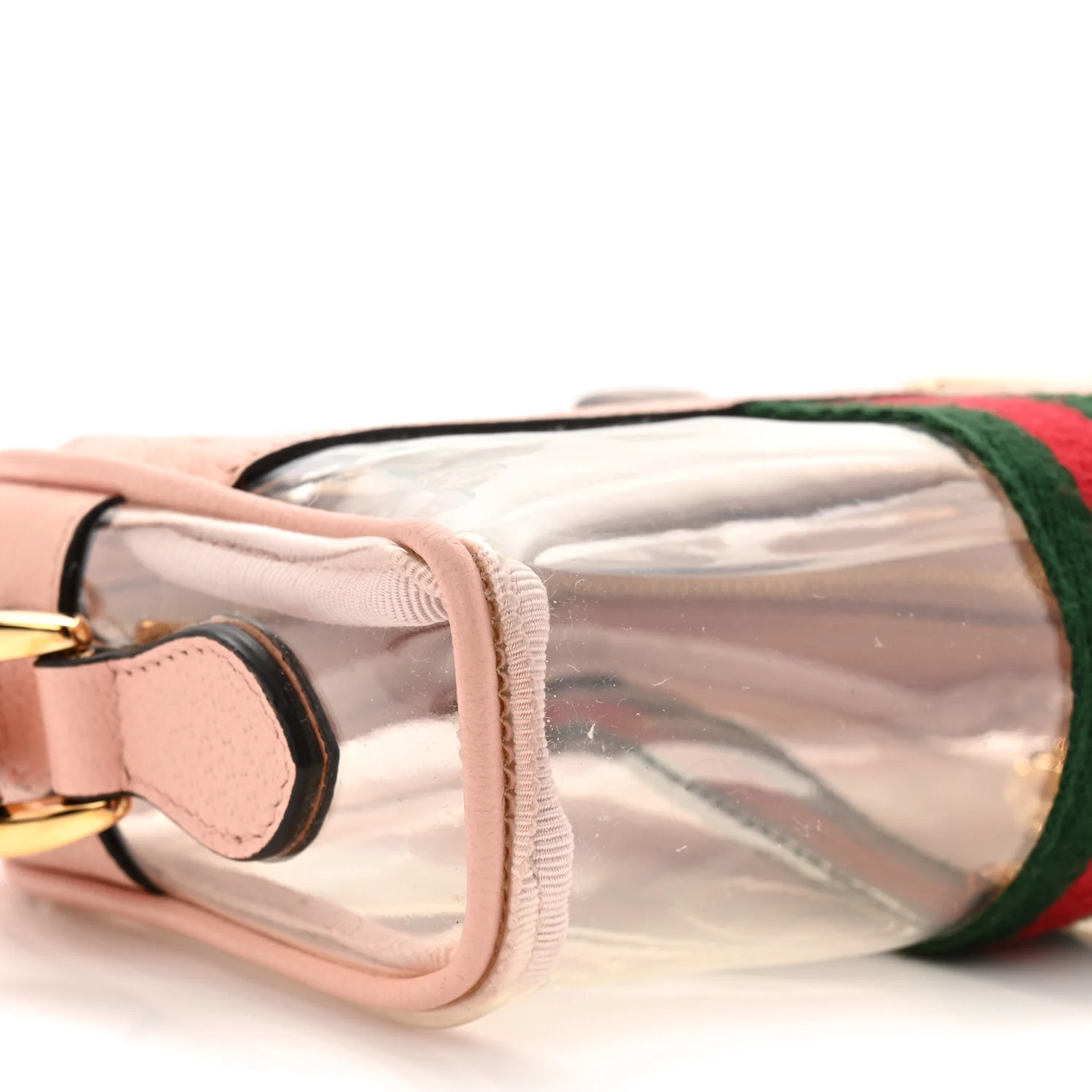 Vinyl Web Mini Ophidia Transparent Shoulder Bag Perfect Pink - Top Club
