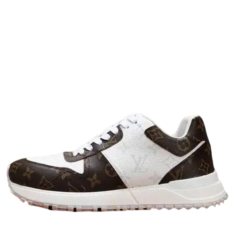 Louis Vuitton Men's Brown And White Monogram Sneakers With Classic Design - Sneaker Replica Workshop
