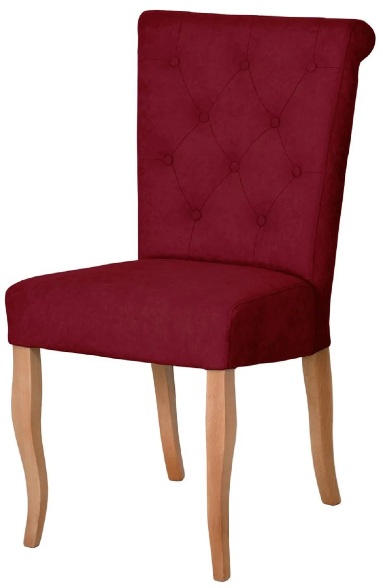 Chesterfield Neo Baroque Dining Room Chair Set of 6 Bordeaux Red / Natural Colors - Kitchen Chair Set - Dining Room Furniture - Chesterfield Furniture - Neo Baroque Furniture