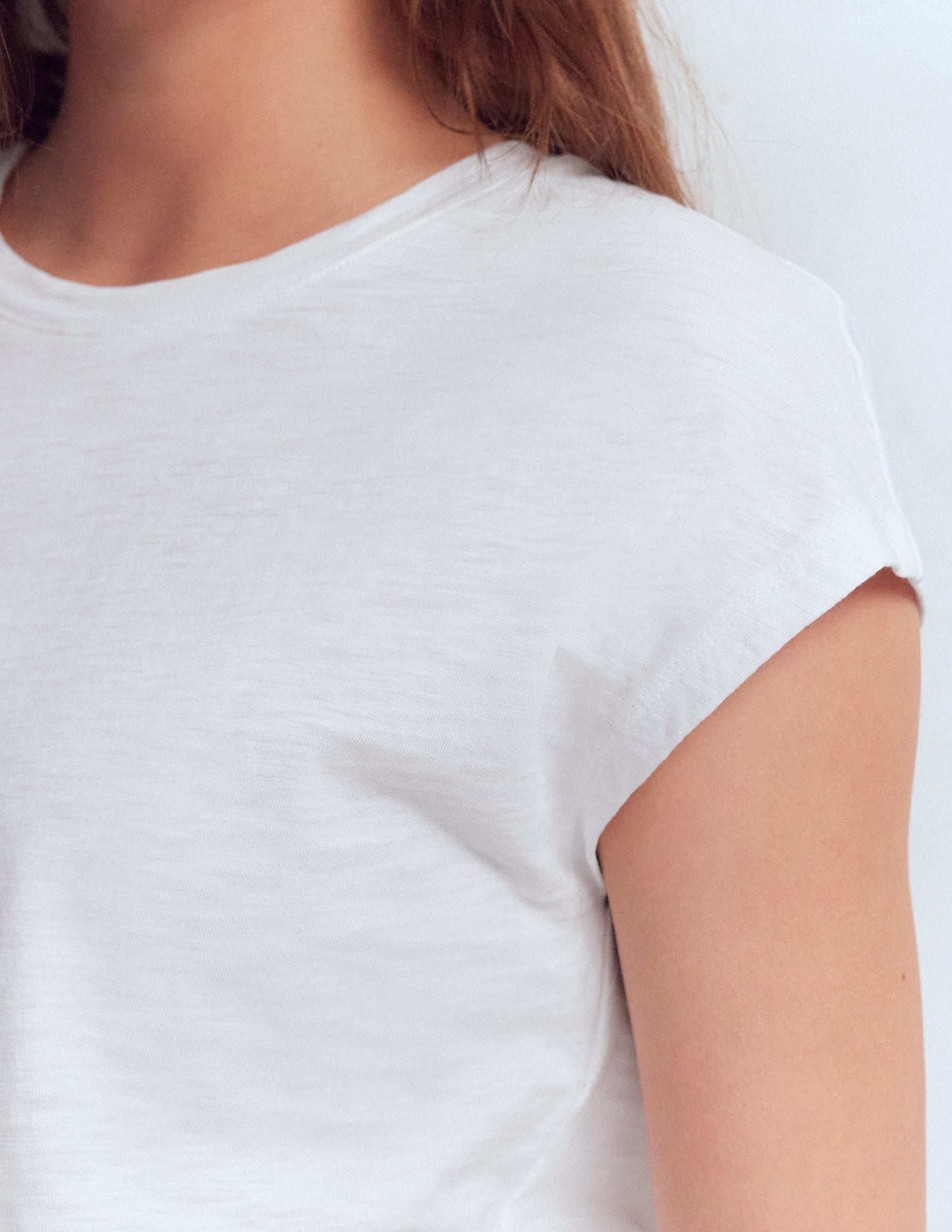 Bedrucktes T-Shirt mit Flammgarn-Weiß