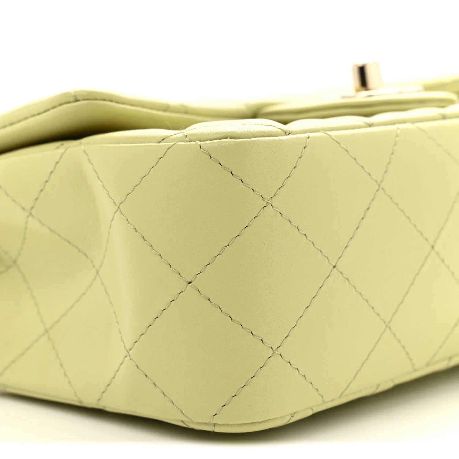 Lambskin Quilted Mini Rectangular Flap Light Green - Top Club