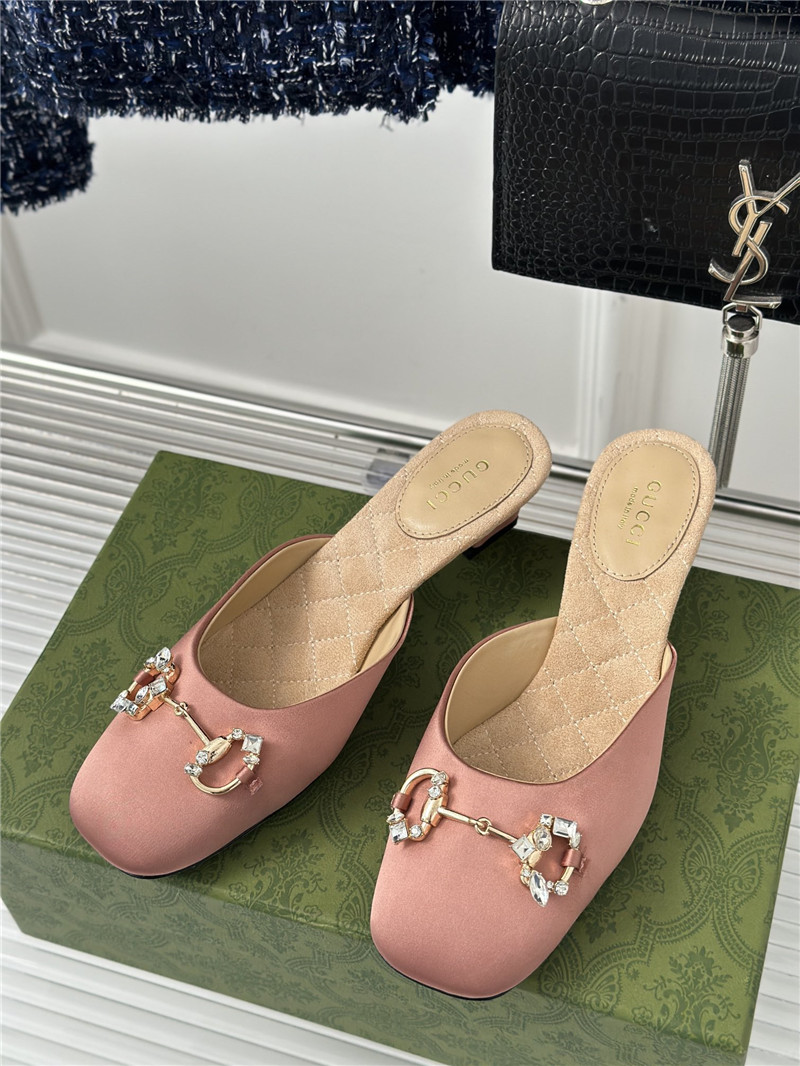 Gucci new horsebit toe thick heel half slippers - Sneaker Replica Workshop