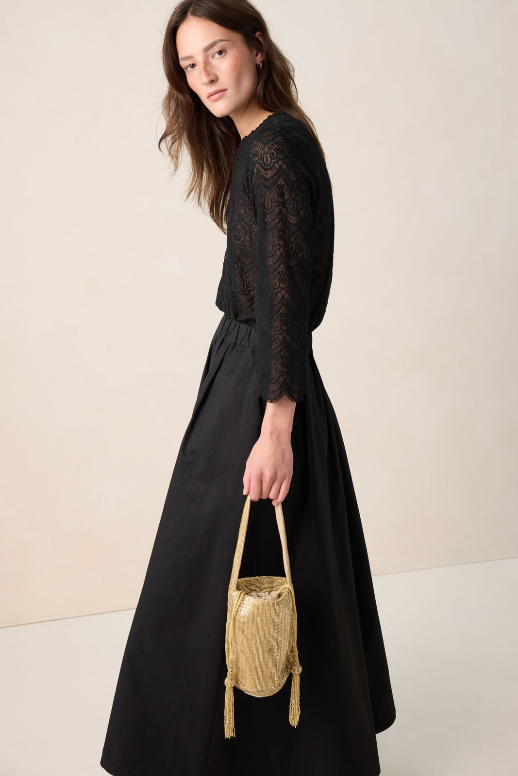 Gouden kralen schoudertas