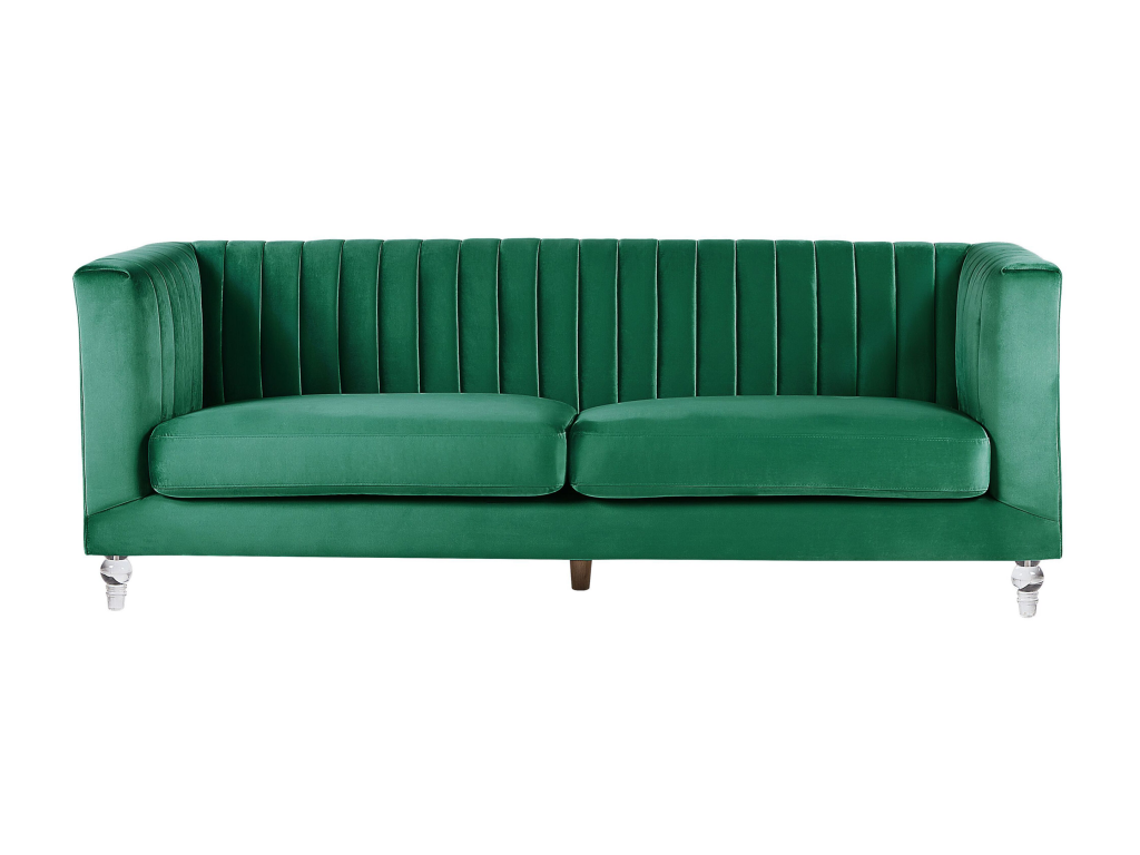 Sofá de terciopelo verde ARVIKA