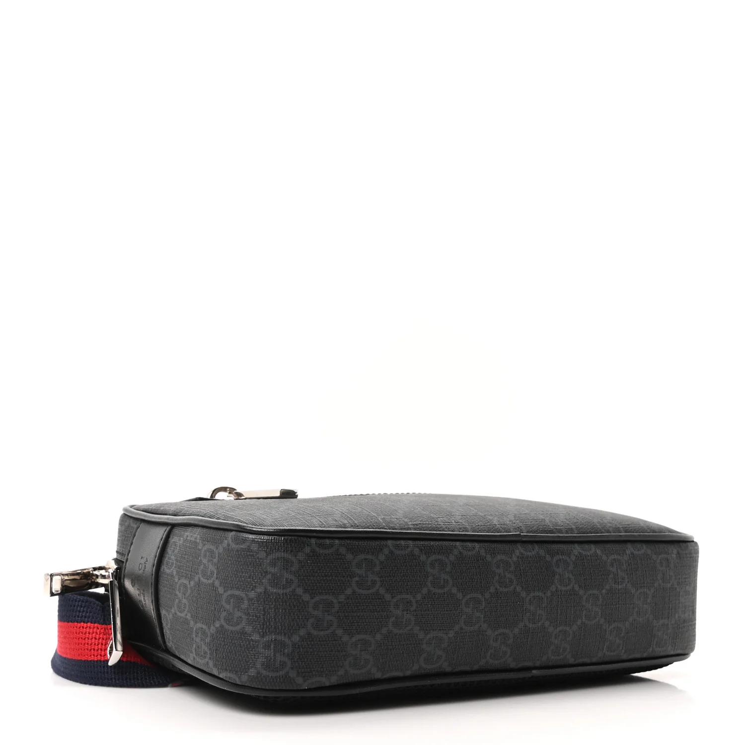 Soft GG Supreme Monogram Web Belt Bag Black Grey - Top Club
