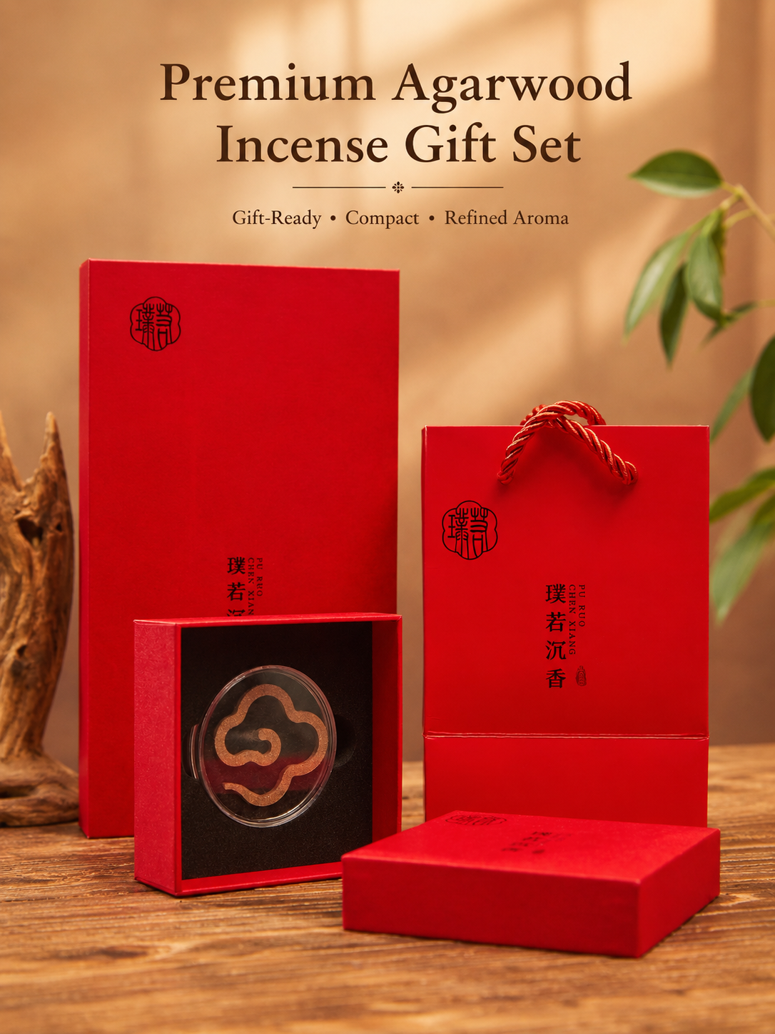 Premium Agarwood Incense Medallion Gift Set