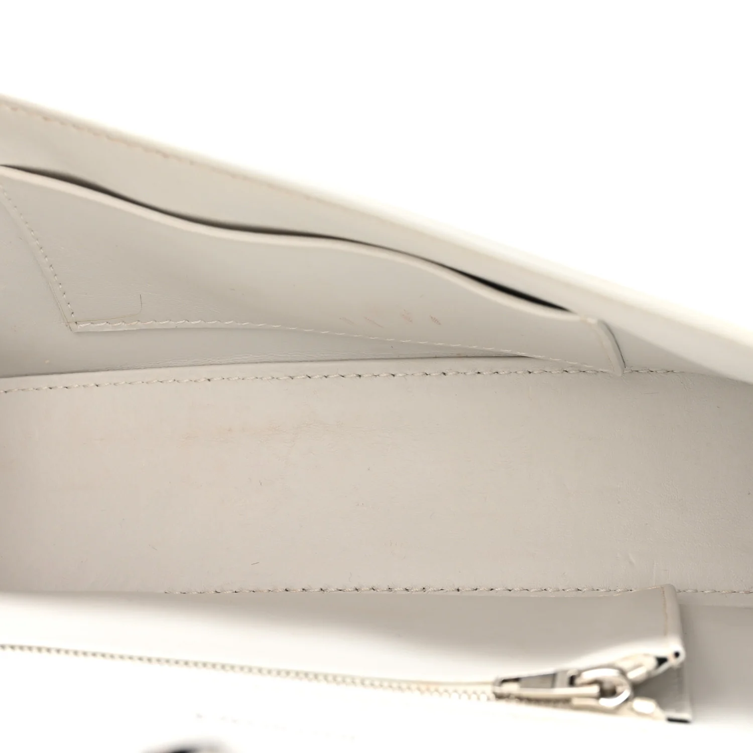Shiny Box Calfskin Tonal B Hourglass Stretch Top Handle Bag White - Top Club