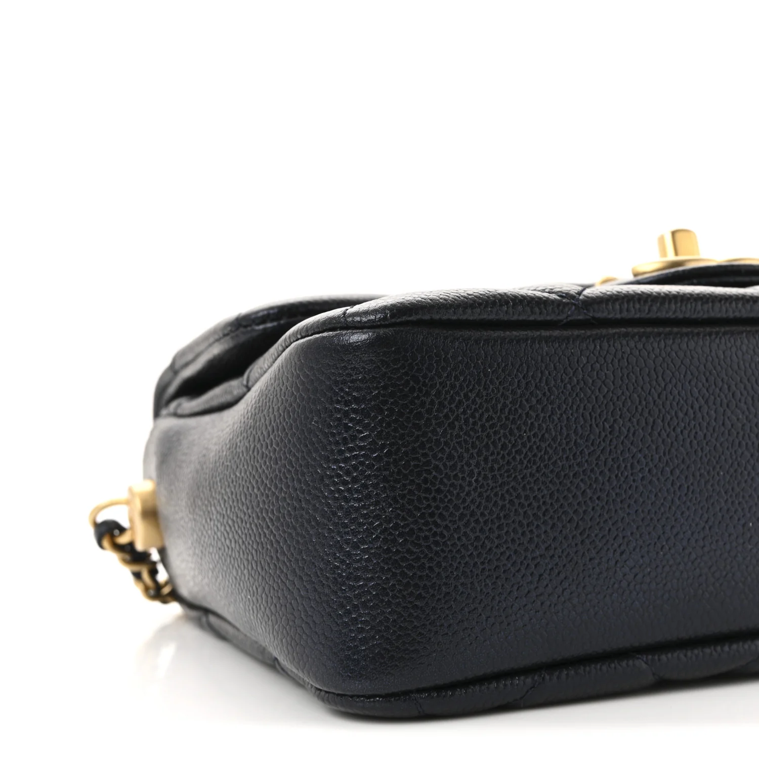 Iridescent Caviar Quilted Mini My Perfect Flap Black - Top Club