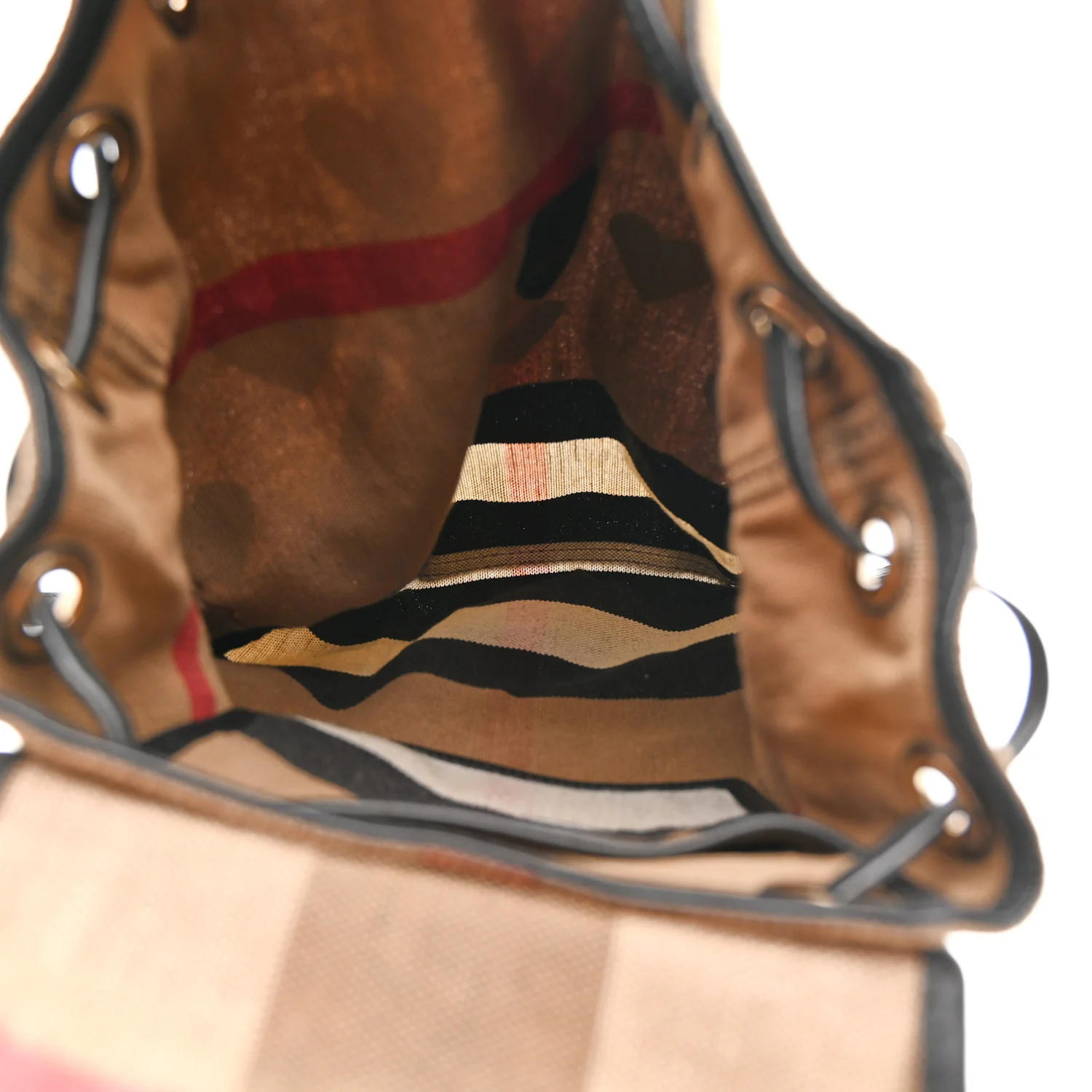 Overdyed Canvas Mega Check Heart Print Medium Chiltern Backpack Black - Top Club