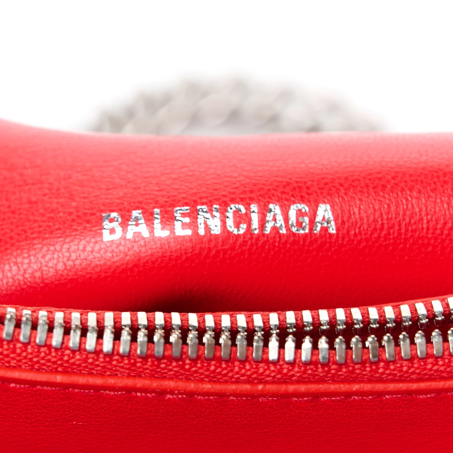 Arena Calfskin Small Crush Chain Bag Tomato Red - Top Club