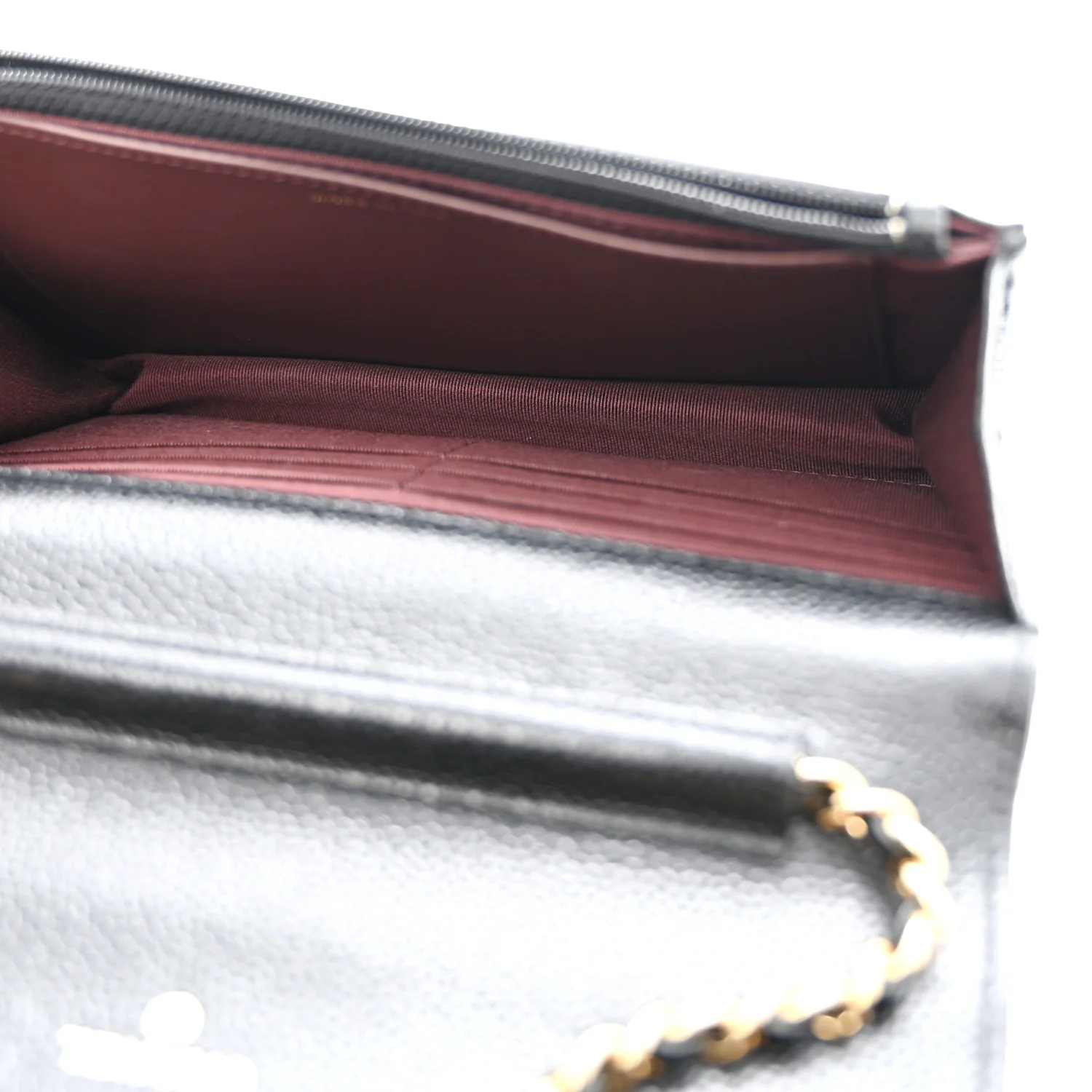 Caviar Quilted Wallet on Chain WOC Black - Top Club