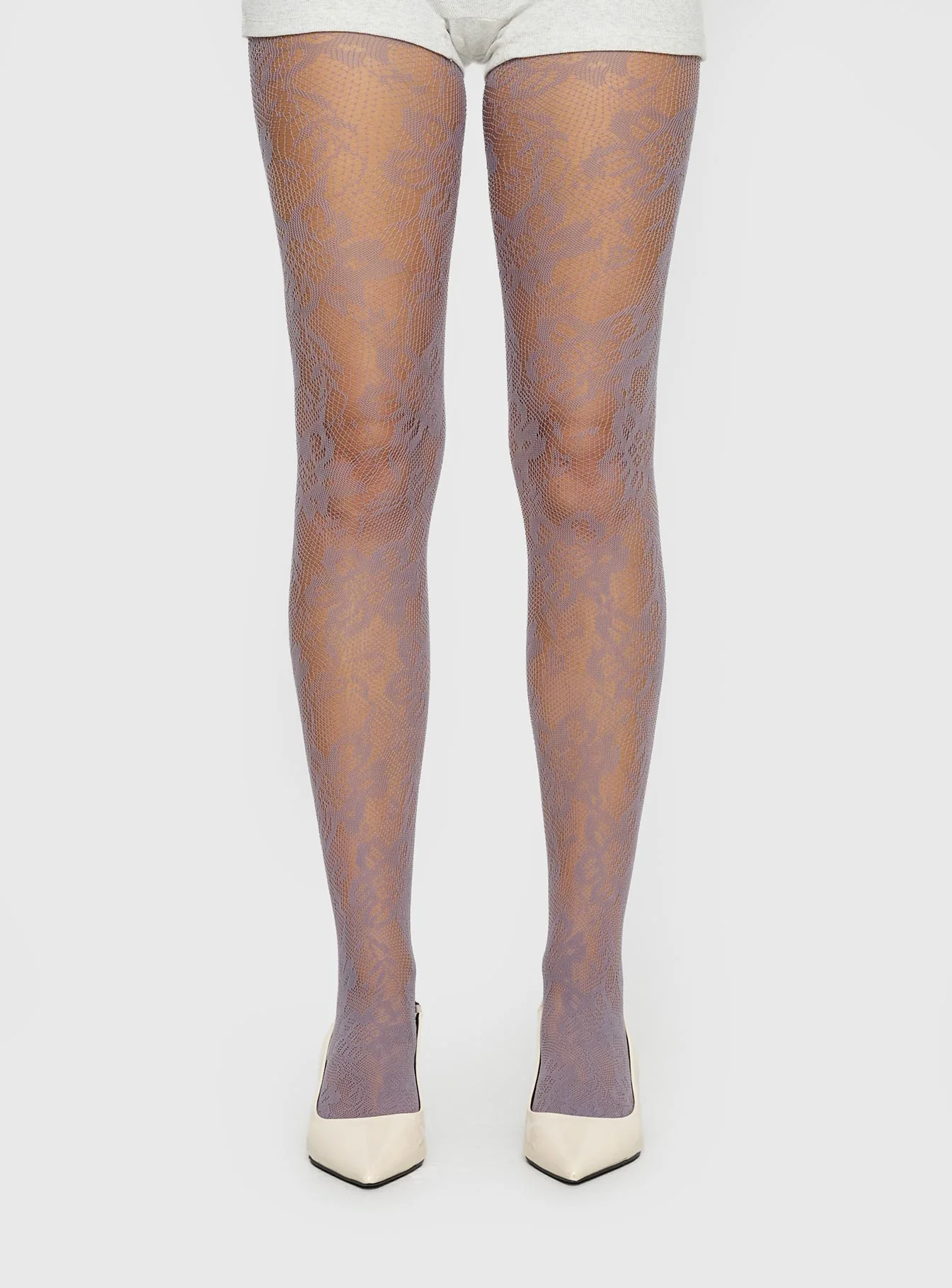 Ammelia Sheer Lace Tights Grey