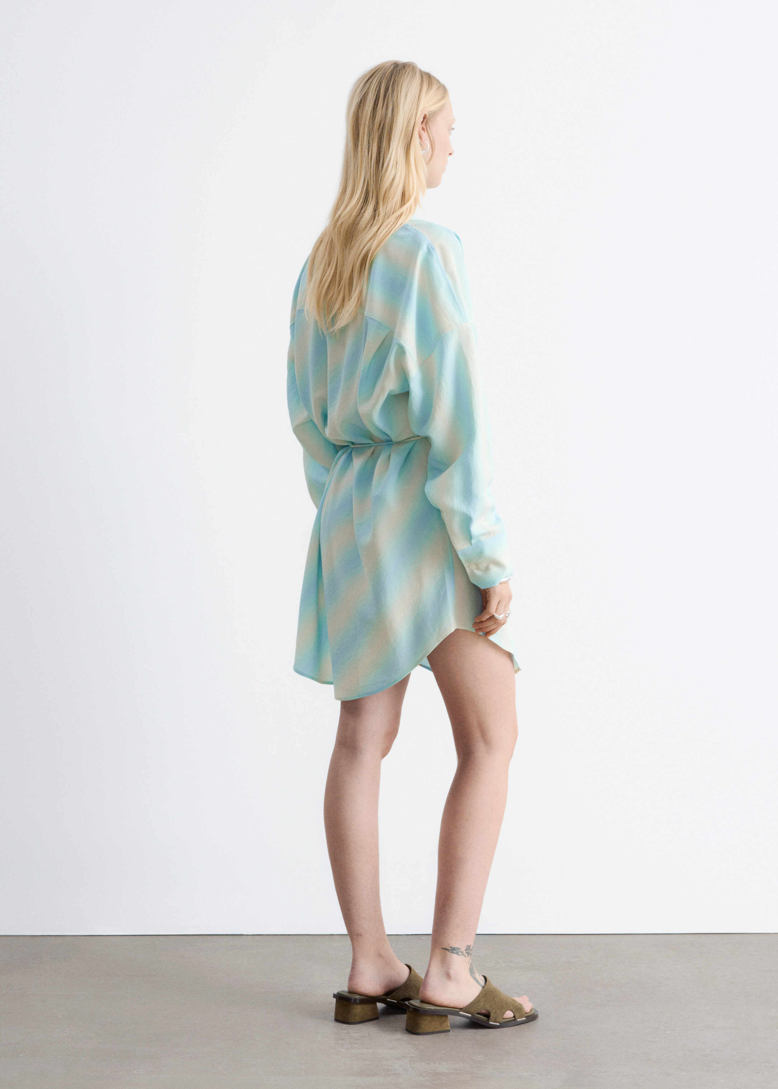 & Other Stories PRINTED COWL-NECK MIDI DRESS
