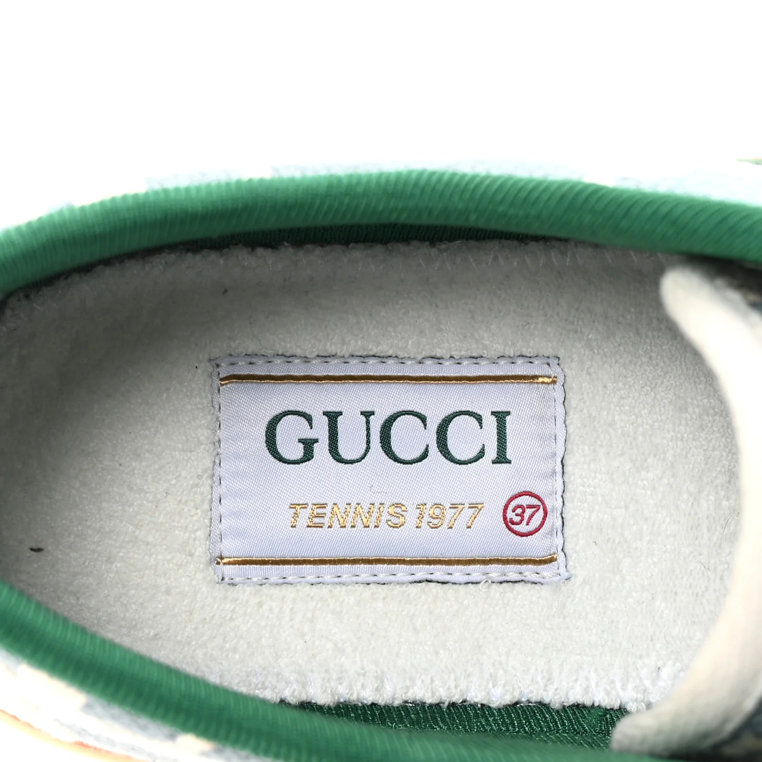 Cotton GG Monogram Web Womens 1977 Tennis Sneakers 37 Philod Ivory Mystic White - Top Club