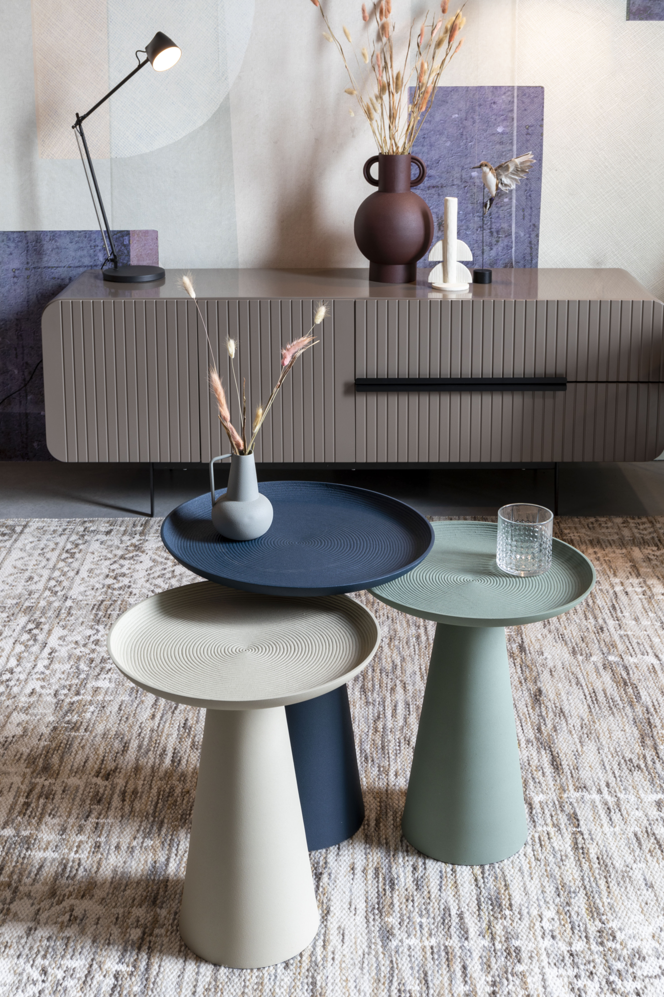 Bijzettafel Ringar blauw L