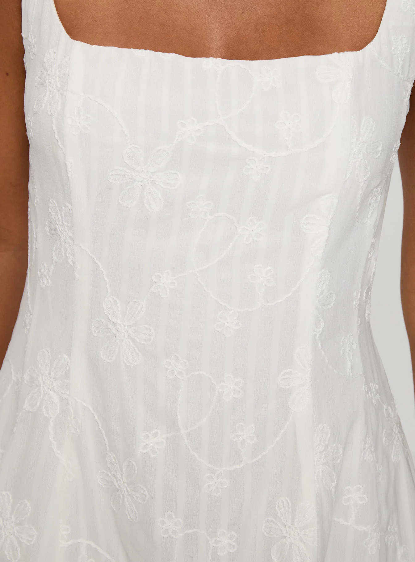 You Can Embroidered Mini Dress White