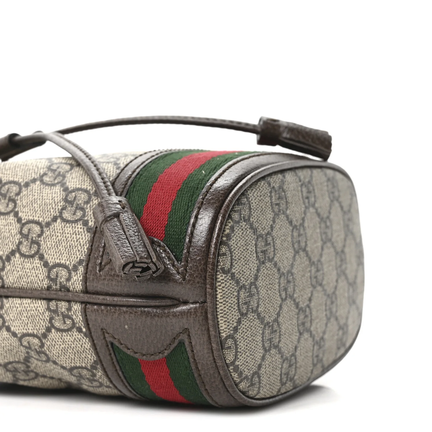 GG Supreme Monogram Web Mini Ophidia Bucket Bag Brown - Top Club