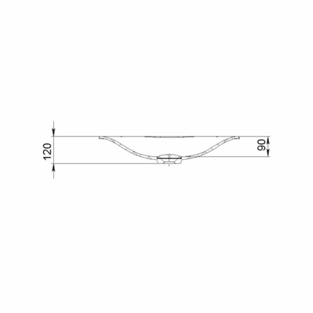 Luxury basin bowl in shell shape high gloss white 61.8 cm