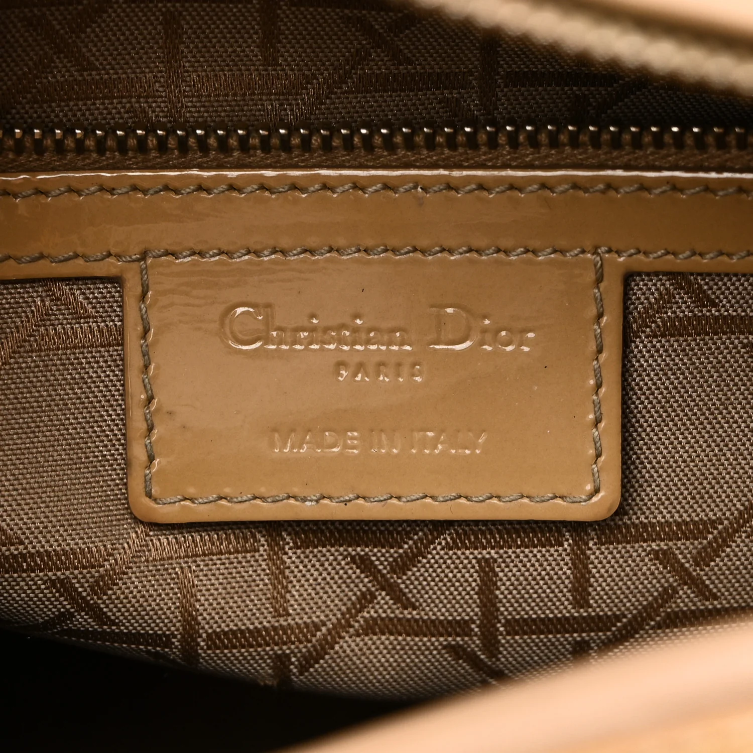 Patent Cannage Large Lady Dior Dark Beige - Top Club