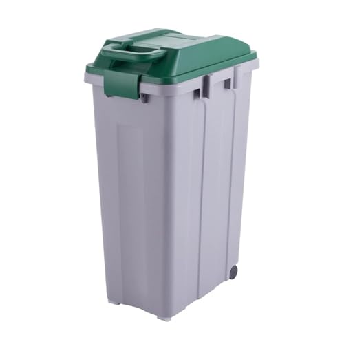 Outdoor Trash Can Outdoor Waste Bins with Cover Large-Capacity Classified Garbage Can with 2 Wheels Trash Bins Commercial Outdoor Waste Bins, Light brown