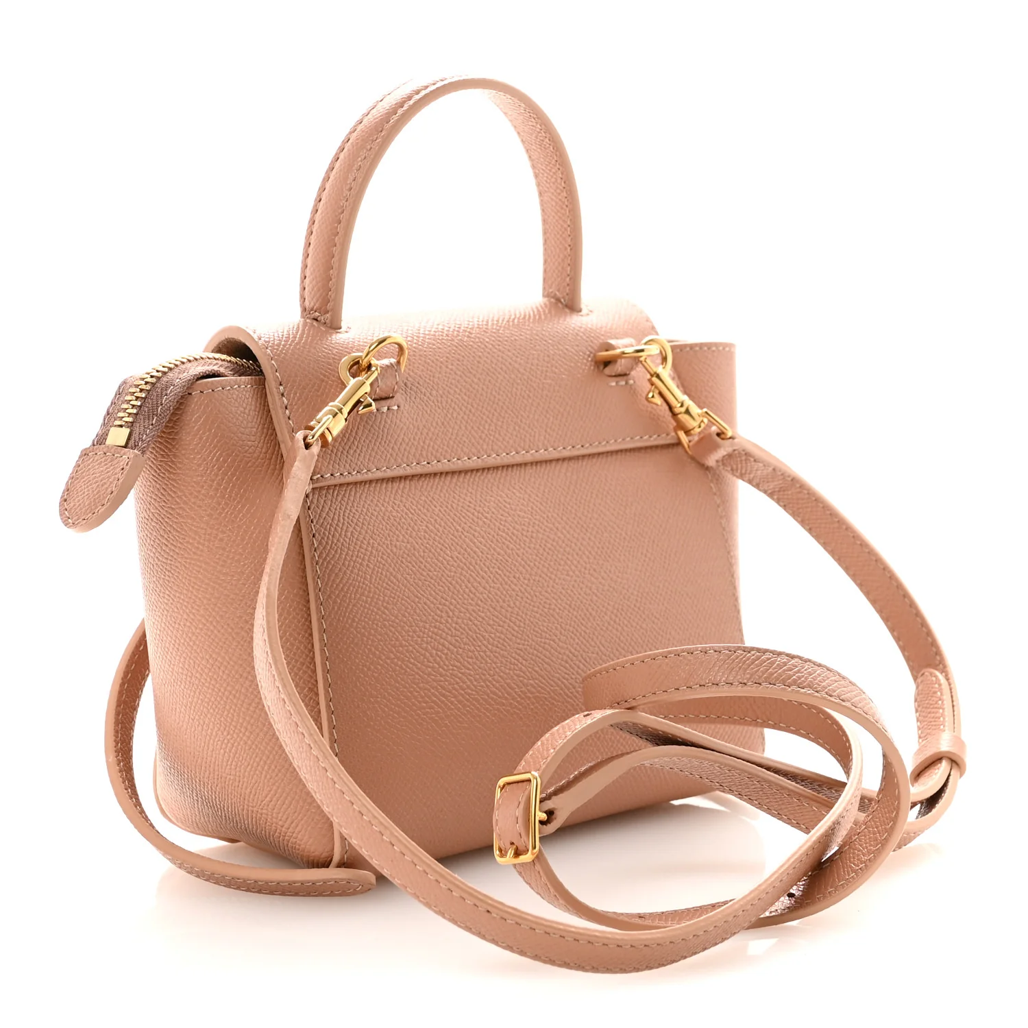 Grained Calfskin Micro Belt Bag Vintage Pink - Top Club