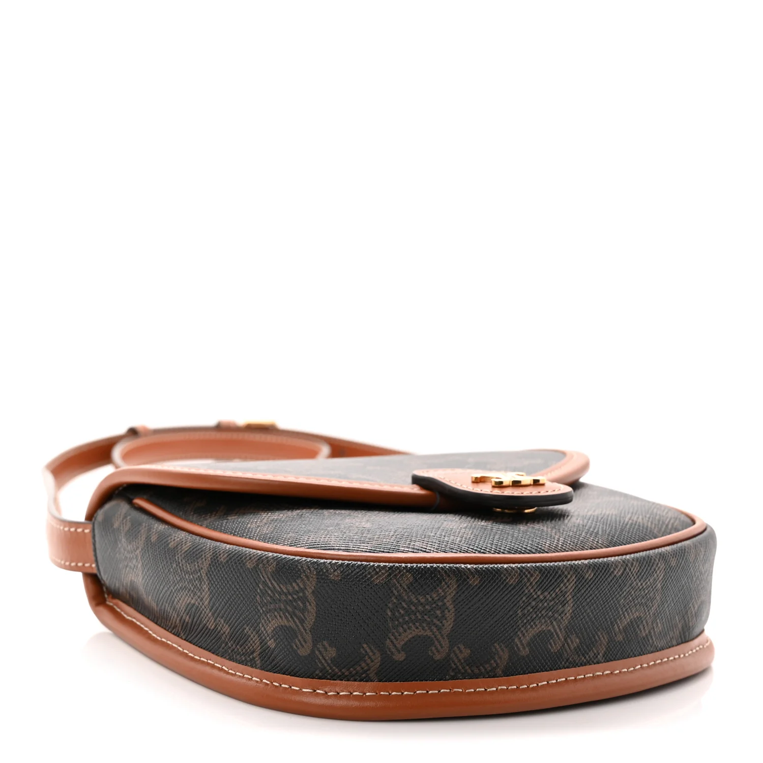 Canvas Calfskin Triomphe Mini Besace Tan - Top Club