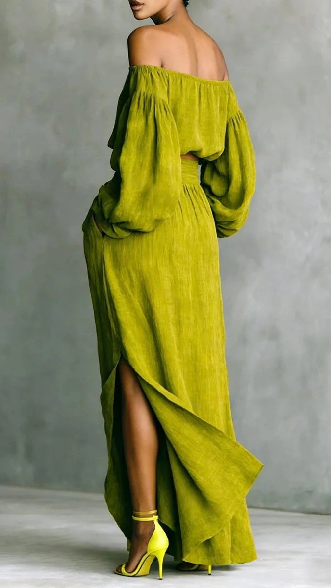 Women's casual off-shoulder top and asymmetrical skirt two-piece set - Nordfashionstorm - Women's Clothing, Fashion for You - Nordfashionstorm.com