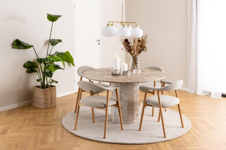 Eettafel Rond Travertin 130