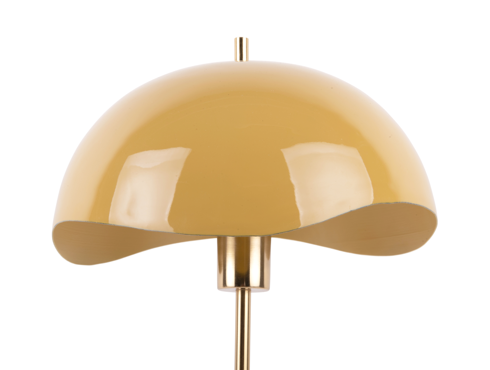 Table lamp Waved Dome enamel honey yellow